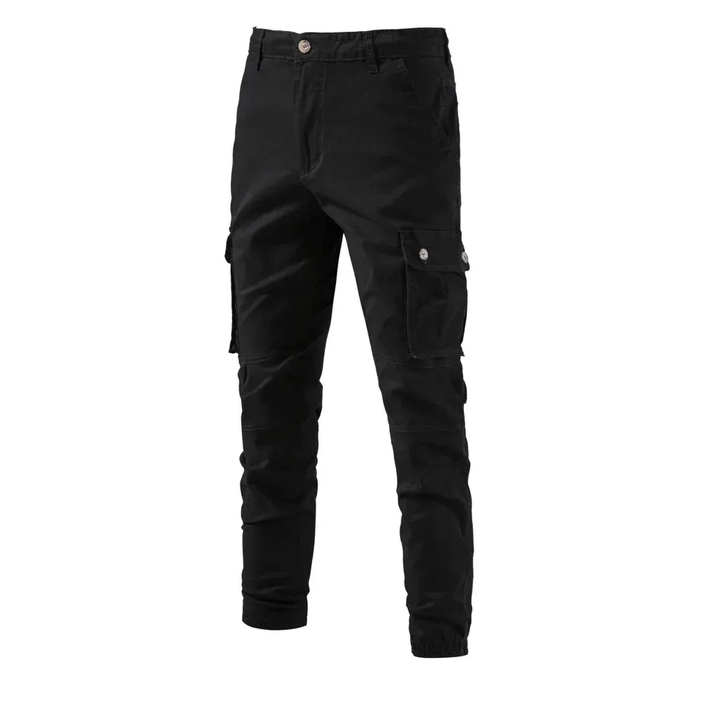 100% Cotton Men's Cargo Trousers High Quality Casual Pants for Men New Spring Zipper Multi-pockets Streetwear Pants Men v2