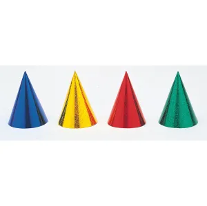 8 Prismatic Party Hats Assorted Colors