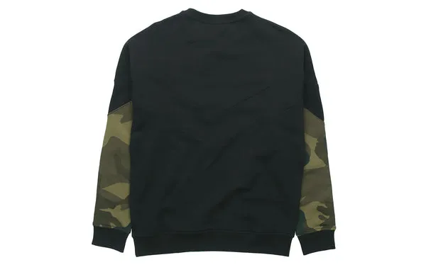 adidas originals Camo Crew Sweat Cotton Pullover Hoody Men Black, black