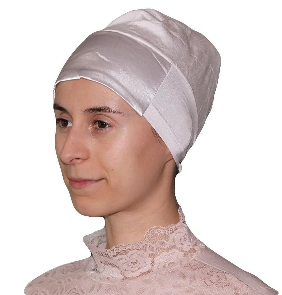 Aker Satin Bonnet Underscarf - White