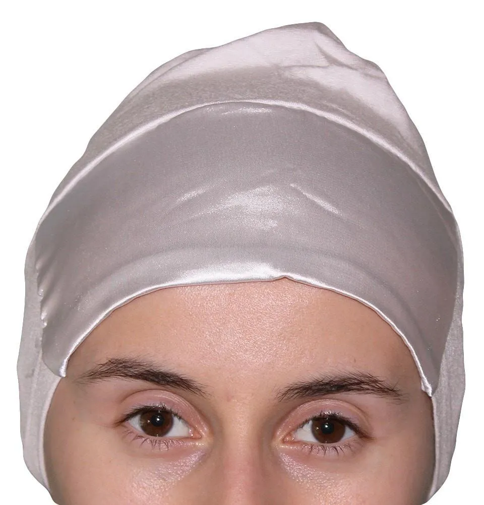 Aker Satin Bonnet Underscarf - White