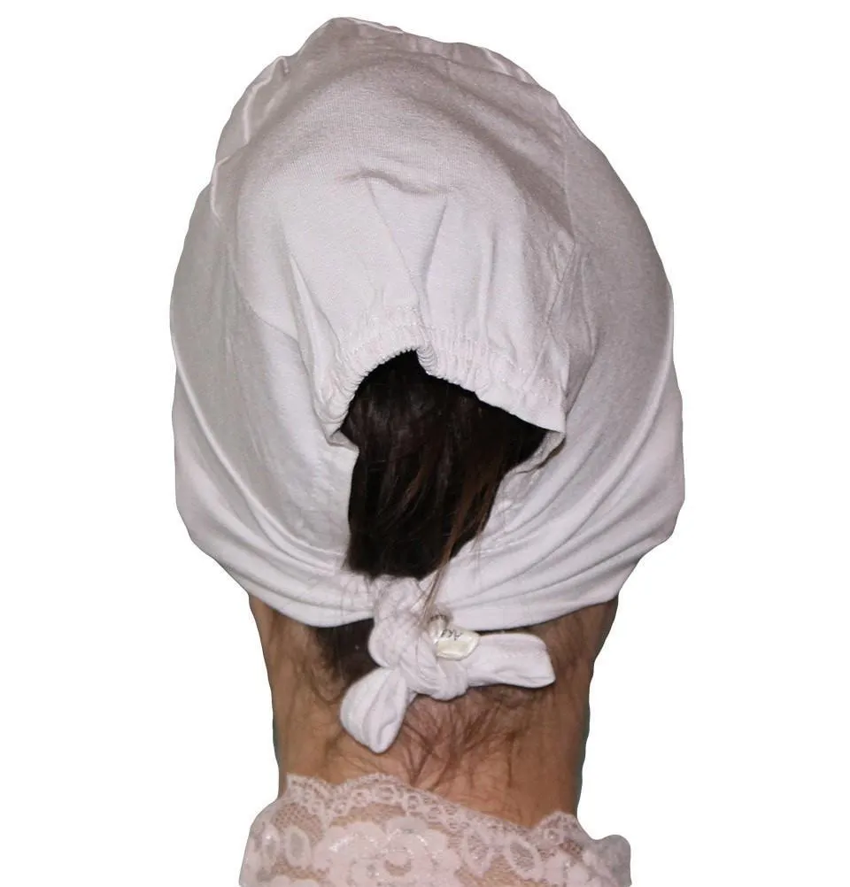 Aker Satin Bonnet Underscarf - White