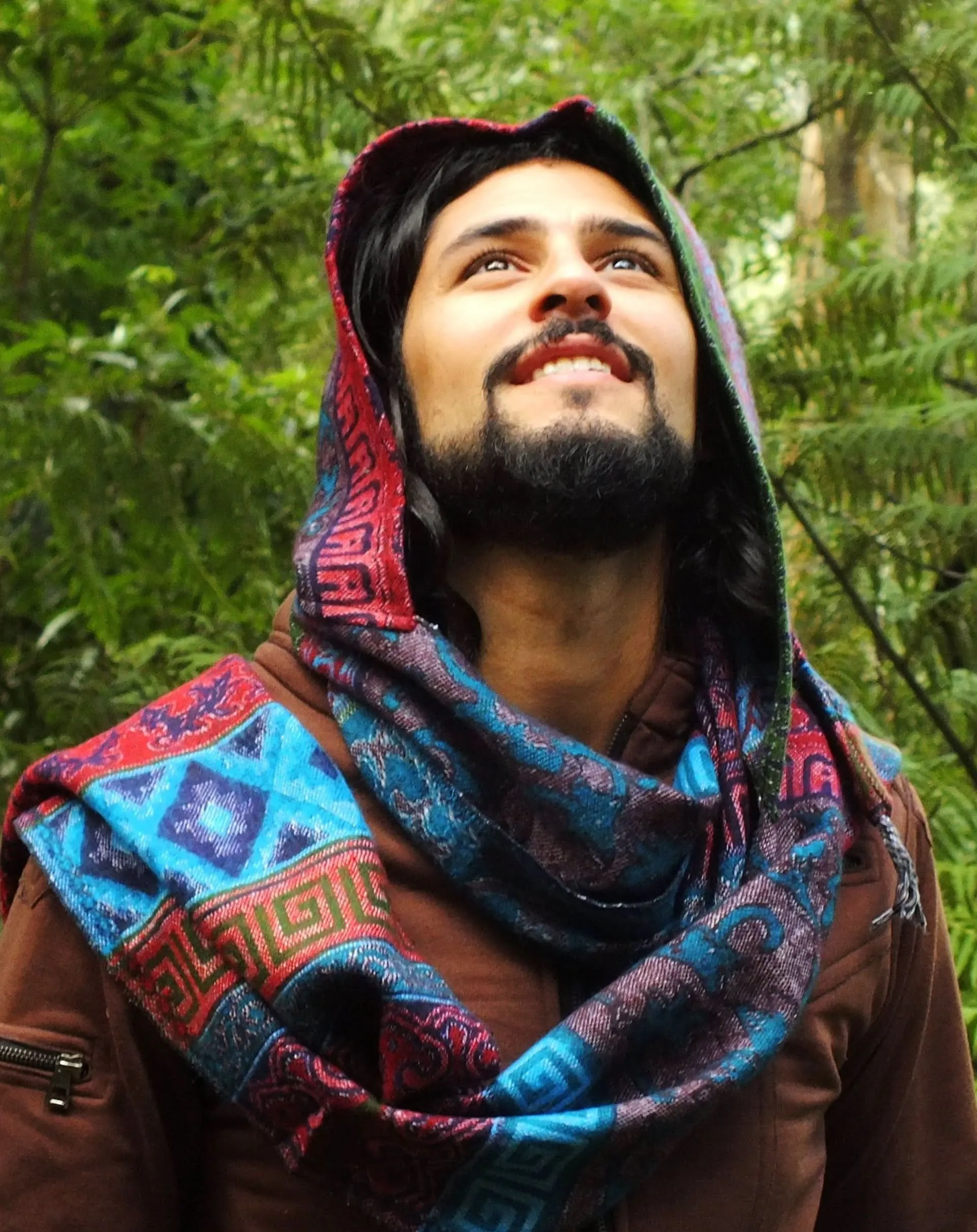 Artist Hoodie Scarf for Men - Multicolour