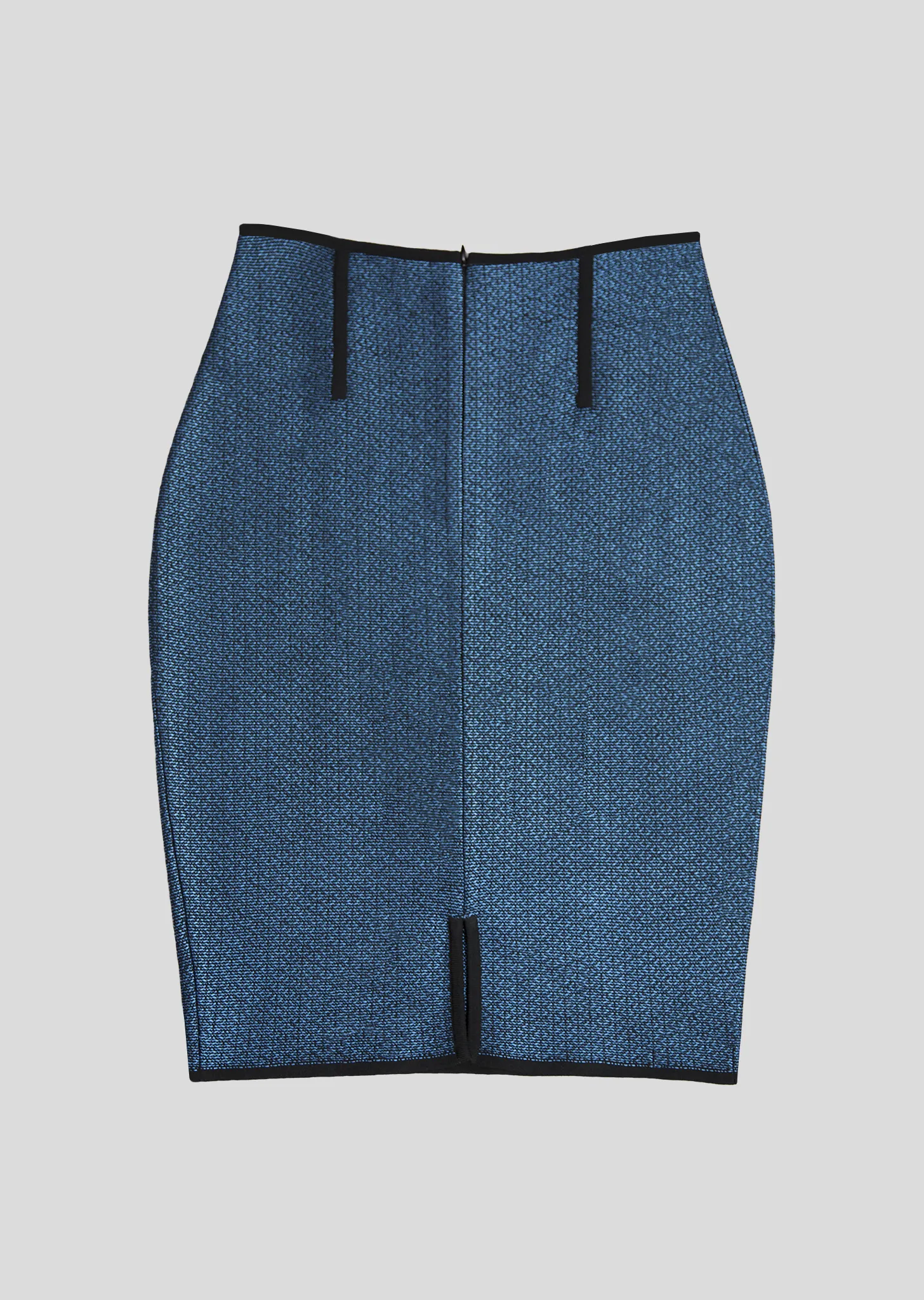 Aurore - Grey Tweed Pencil Skirt with Black Details