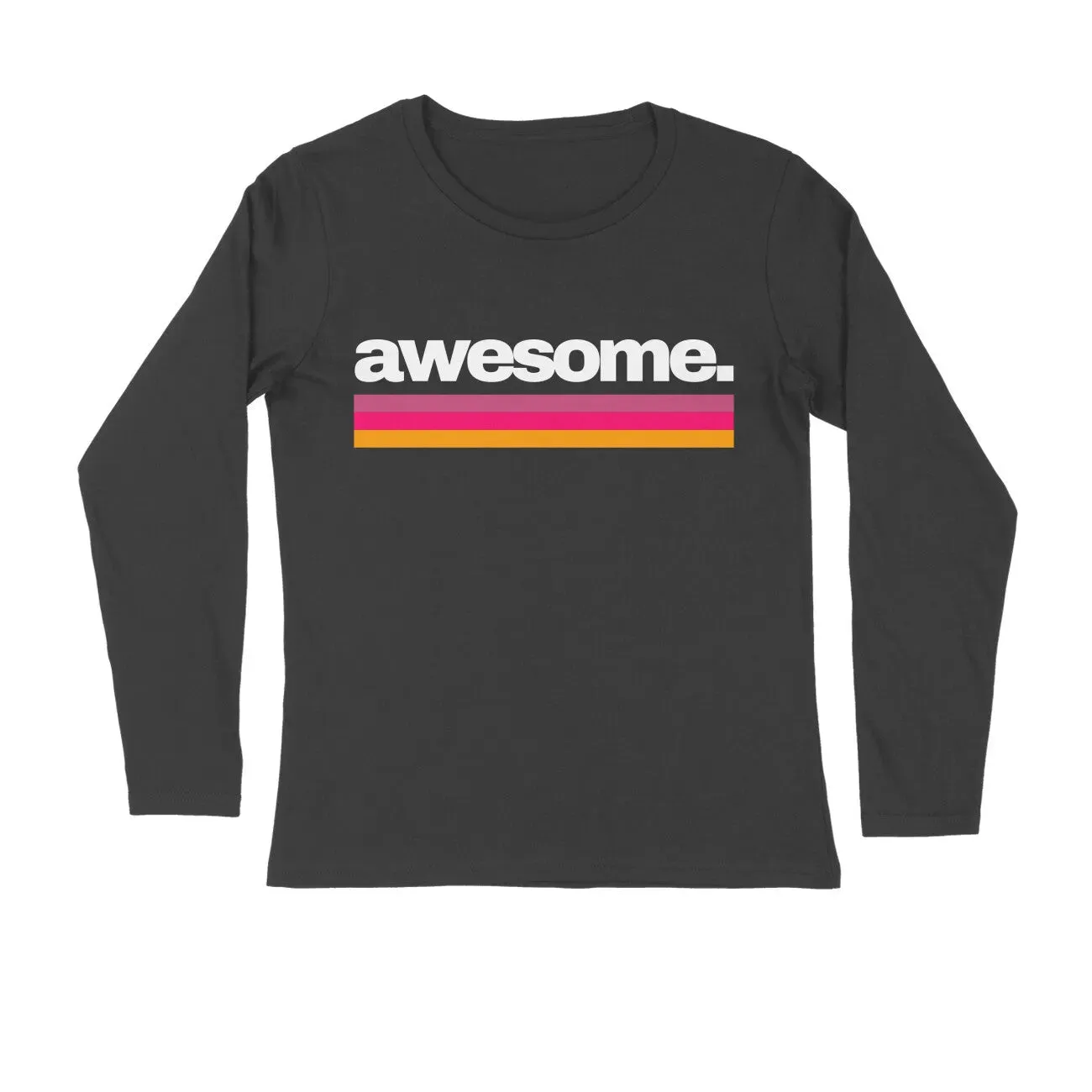 Awesome Typography Round Neck Full Sleeves T-shirt for Men