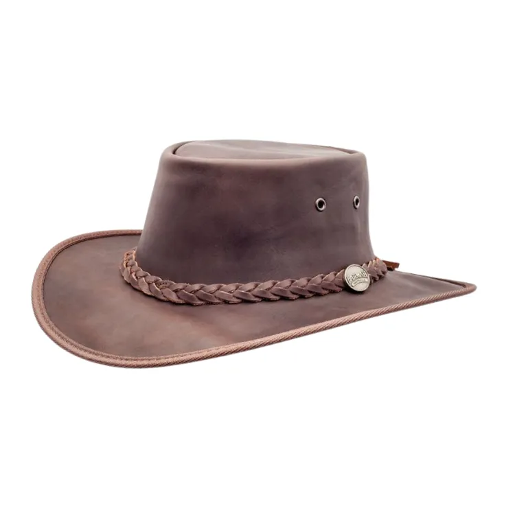 Barmah 1026BR Squashy Full Grain Leather Hat - Brown