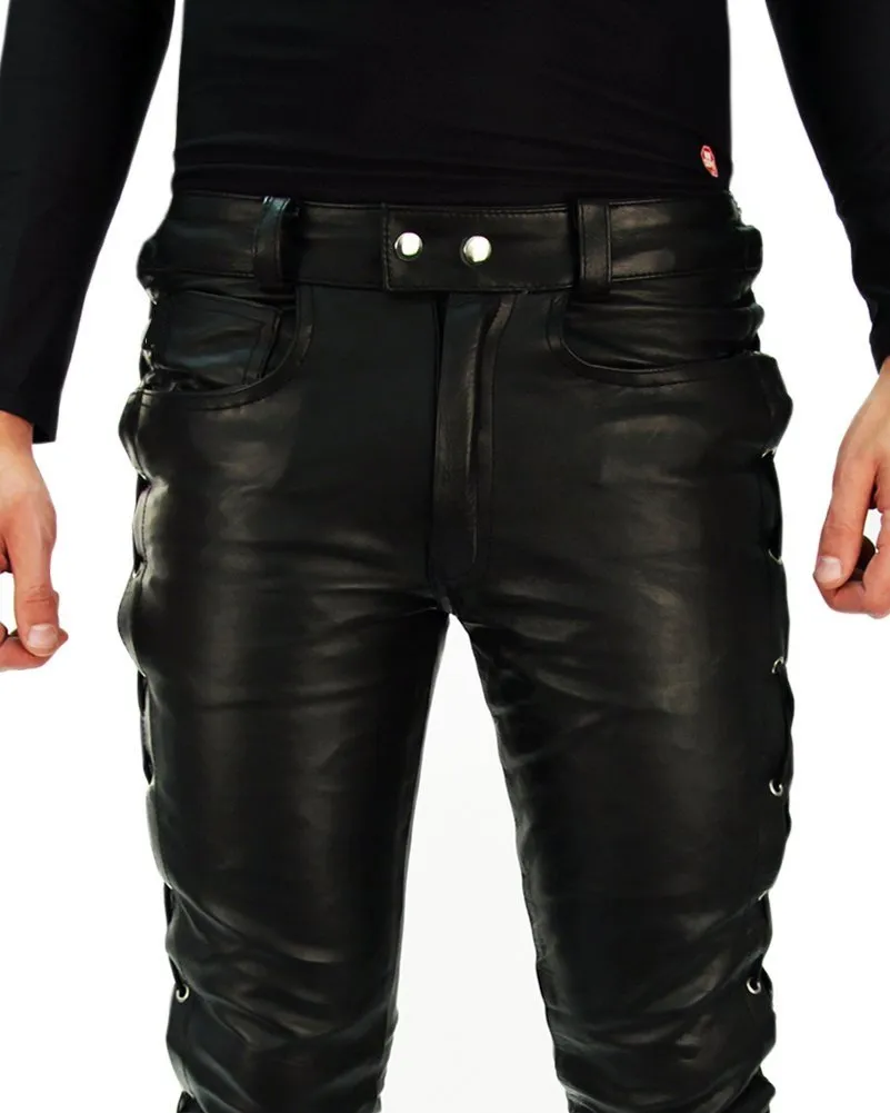 Biker's Side Laced Leather Pants