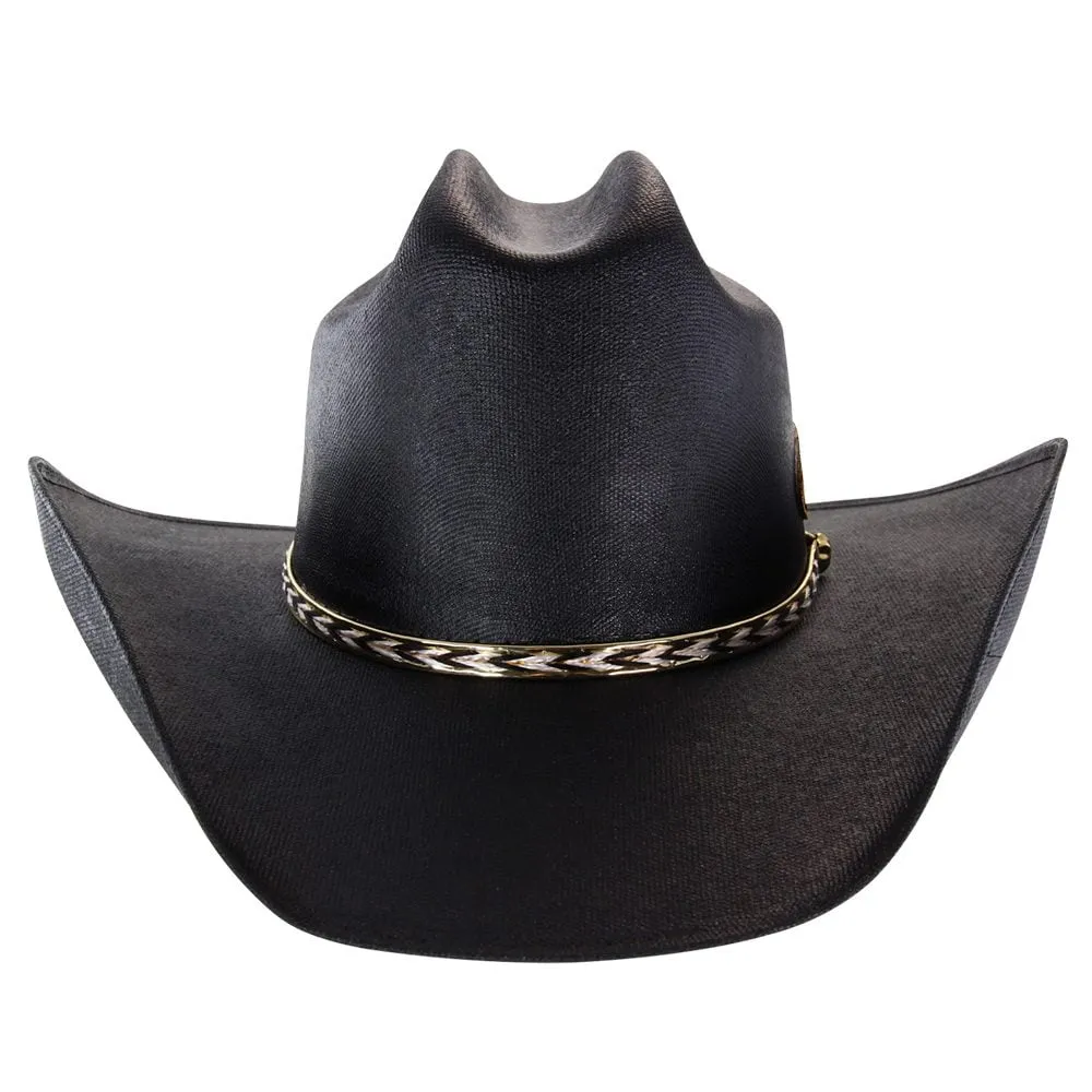 Brigalow Adults Coloured Straw Cheyenne Hat - Black