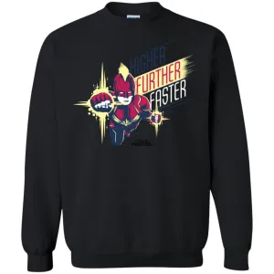 Captain Marvel Higher Further Faster Drawn Crewneck Pullover Sweatshirt