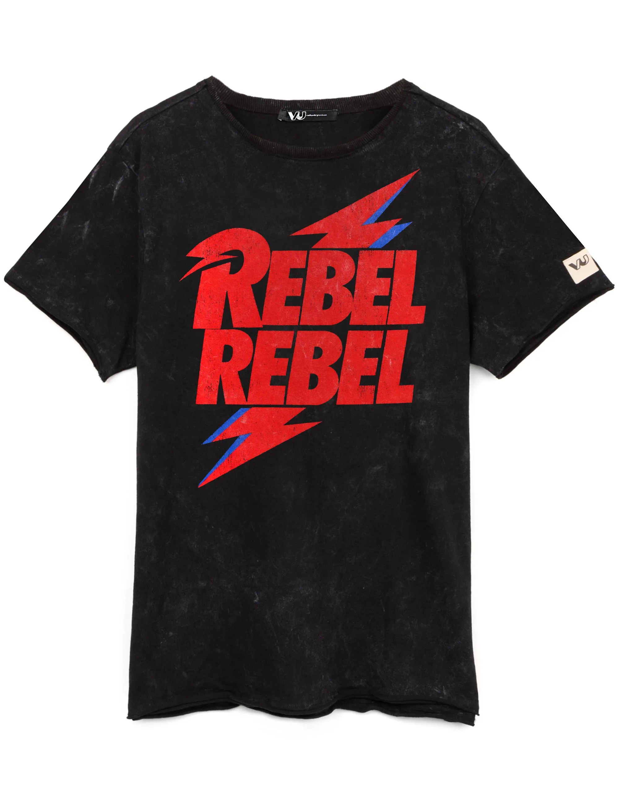 David Bowie Rebel Rebel Graphic Mens Black Short Sleeved T-Shirt