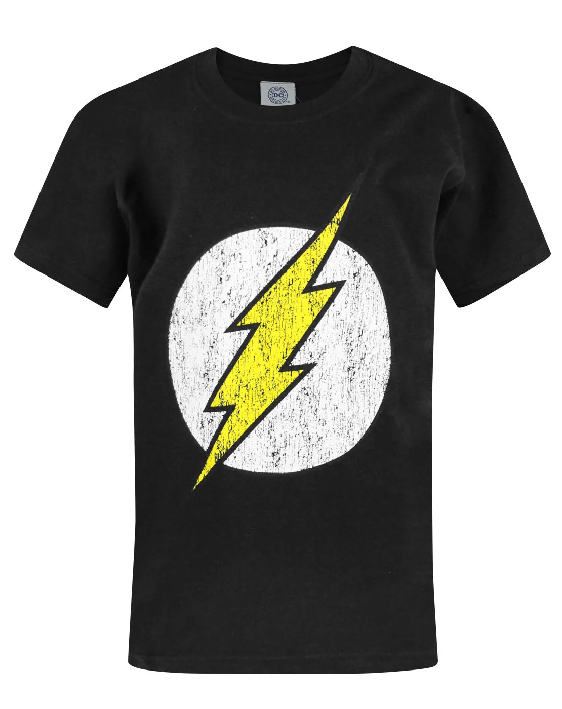 DC Comics Flash Distressed Logo Boy's Children's Black T-Shirt Top