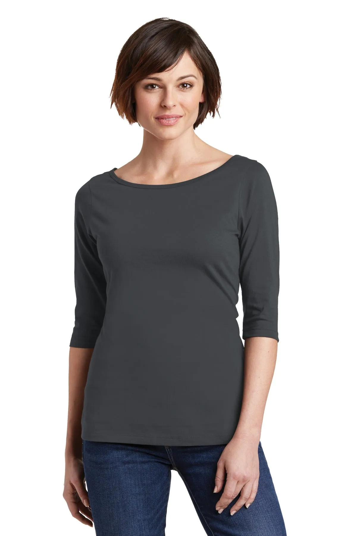 District Women's Perfect Weight 3/4-Sleeve Tee. DM107L