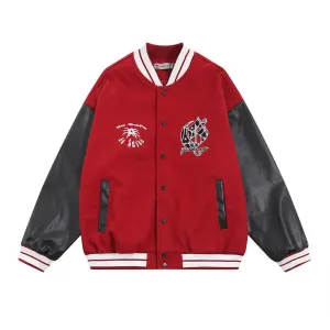 Embroidered Baseball Uniform Jacket Men