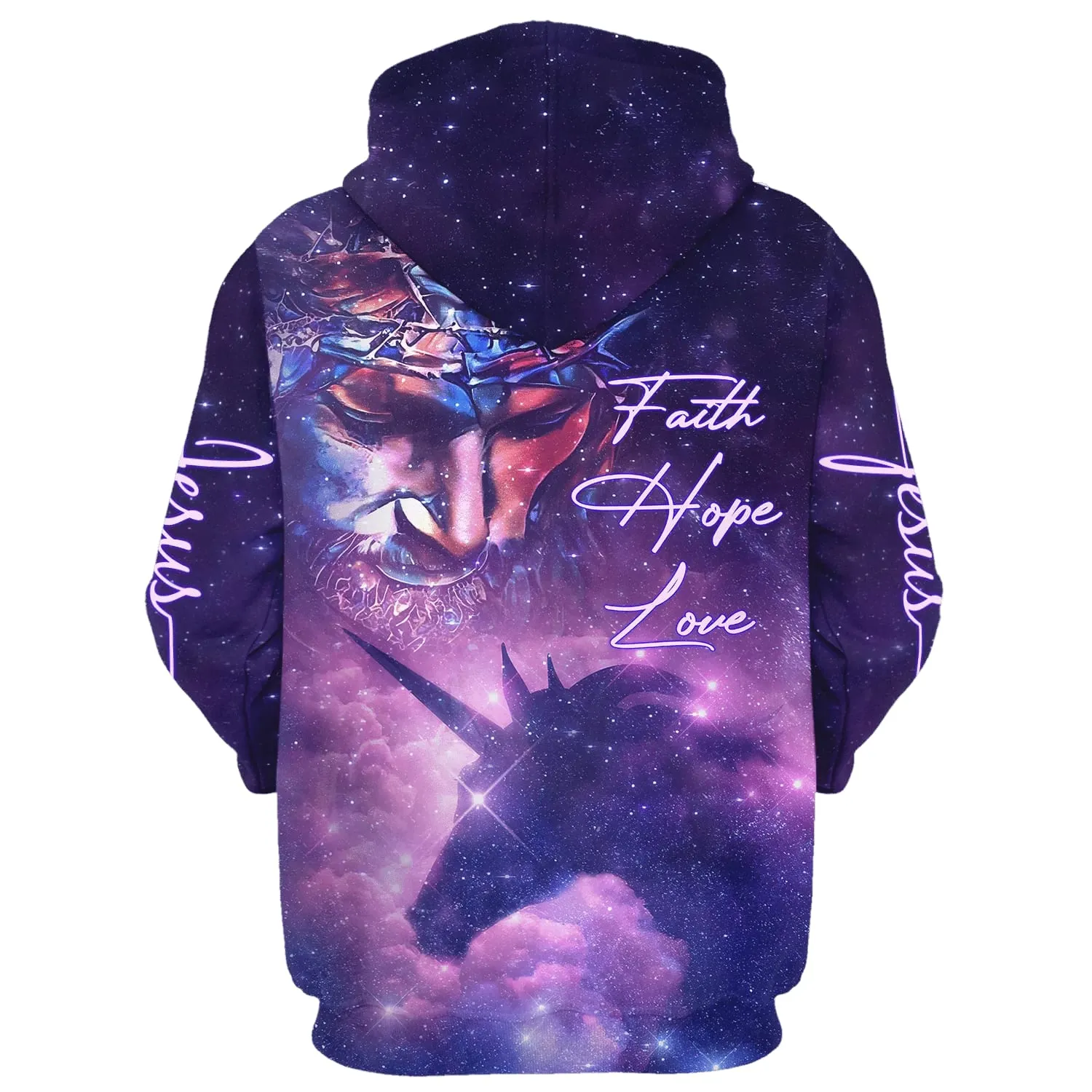 Faith Hope Love Jesus Purple Horse 3D Hoodies Jesus Hoodie Men & Women Christian Hoodie 3D Printed Hoodie