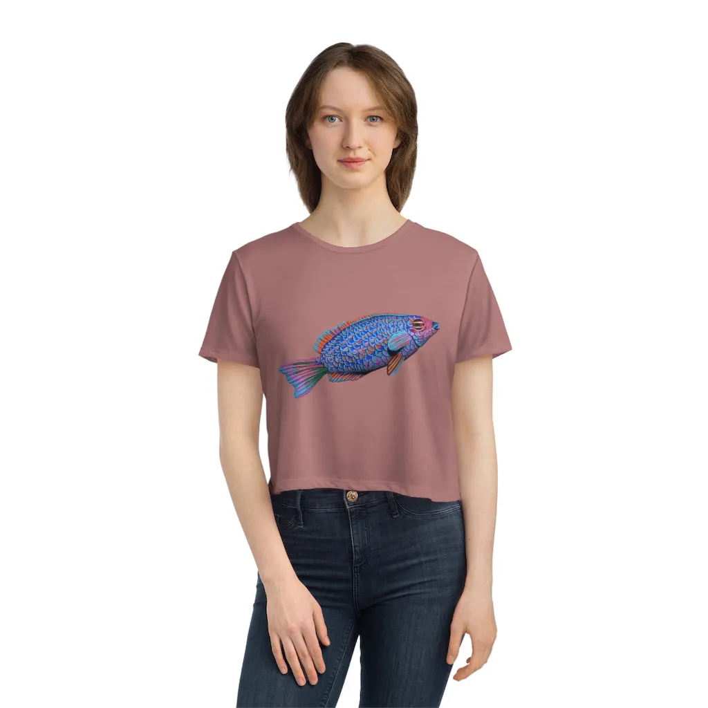 Fish Women's Flowy Cropped Tee