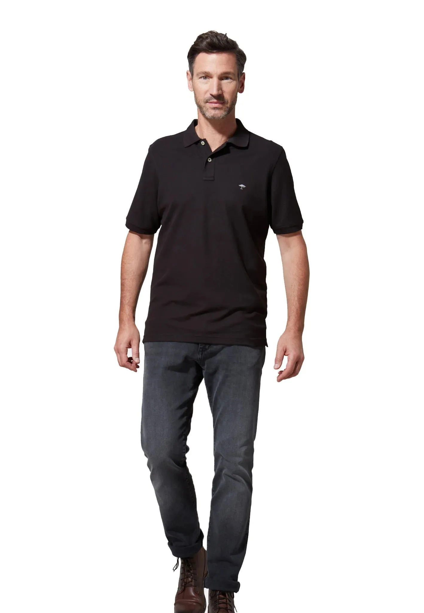 FYNCH HATTON Pique Polo Shirt - Men's Supima Cotton – Black