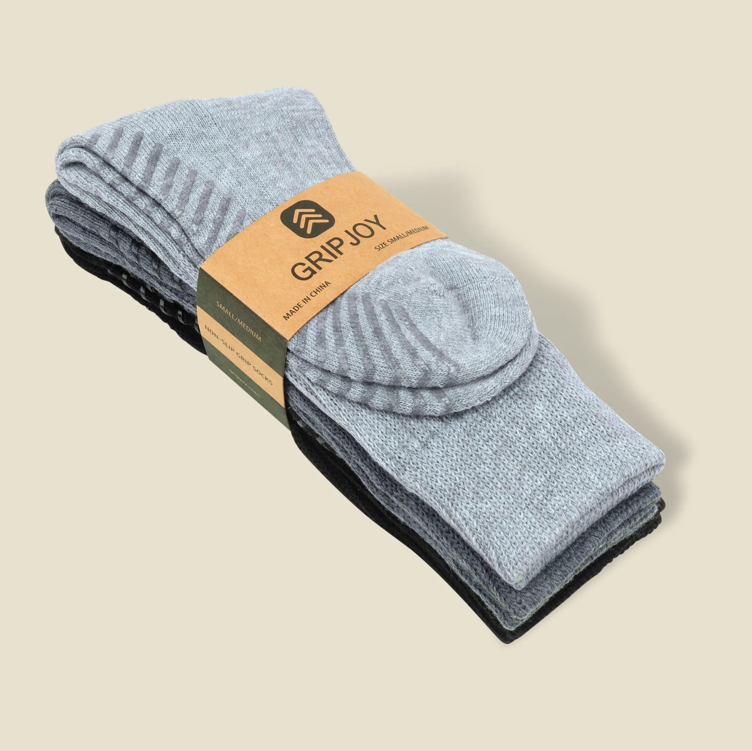 Grip Socks for Men - Casual Comfort Crew x3 Pairs