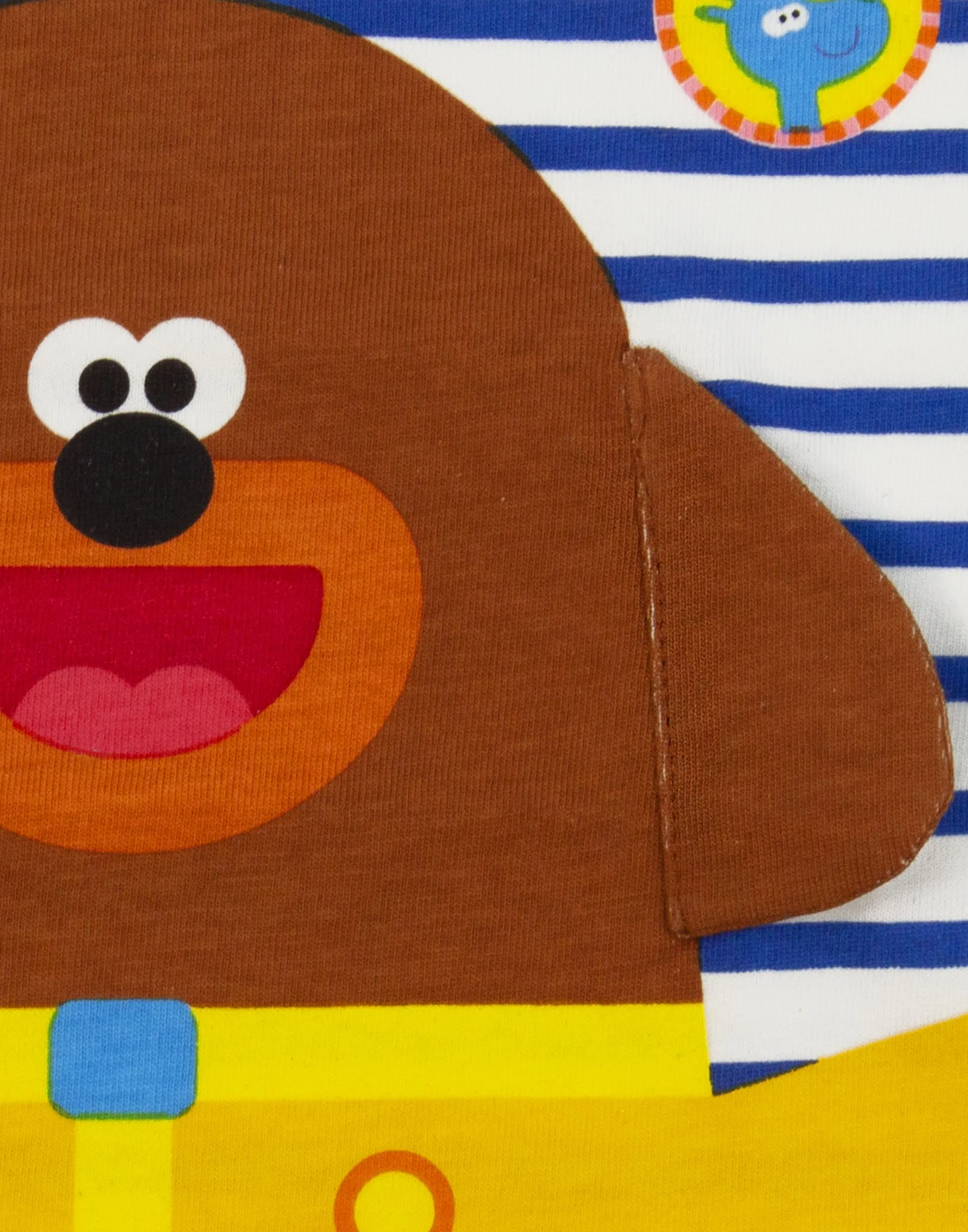 Hey Duggee Character 3D Ears Blue & White Striped Boy's T-shirt