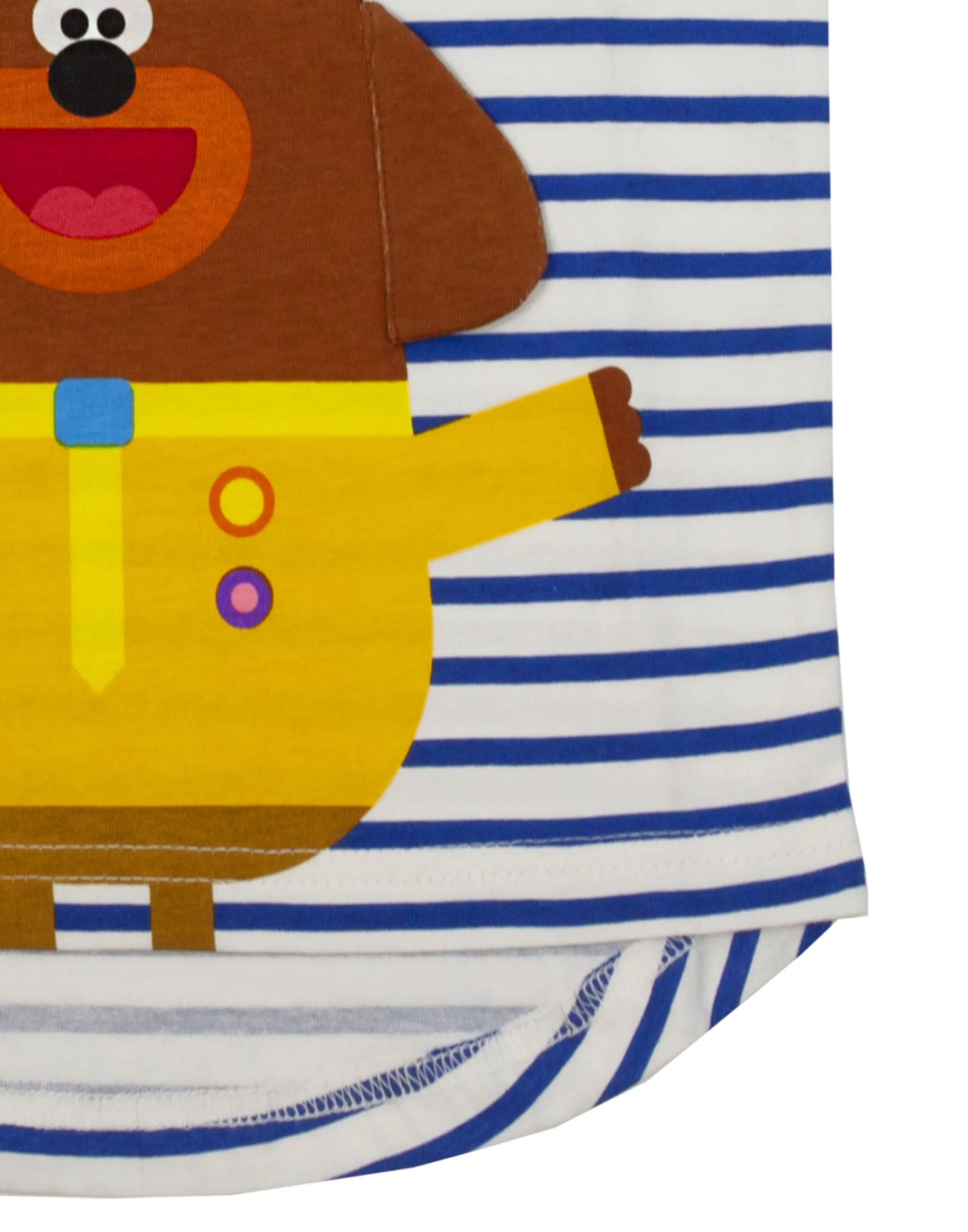 Hey Duggee Character 3D Ears Blue & White Striped Boy's T-shirt