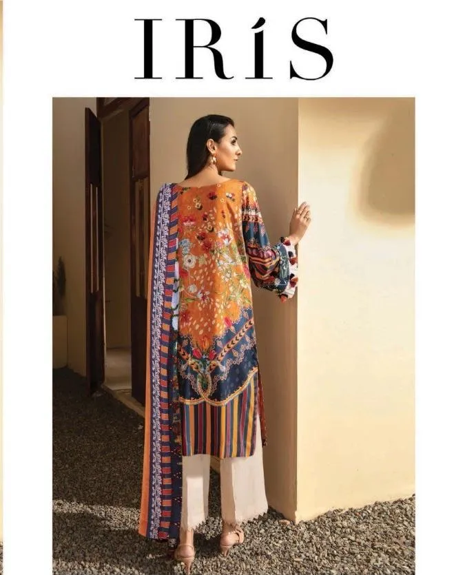 Iris Cotton Yellow Pakistani Suits Dress Material for Women