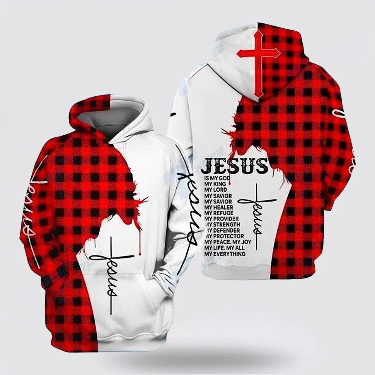 Jesus Is My God My King My Lord 3d Hoodies For Women Men - Christian Apparel Hoodies