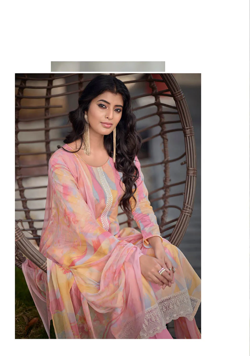 Kilory Unstitched Lawn Cotton Women Suit with Dupatta Pink