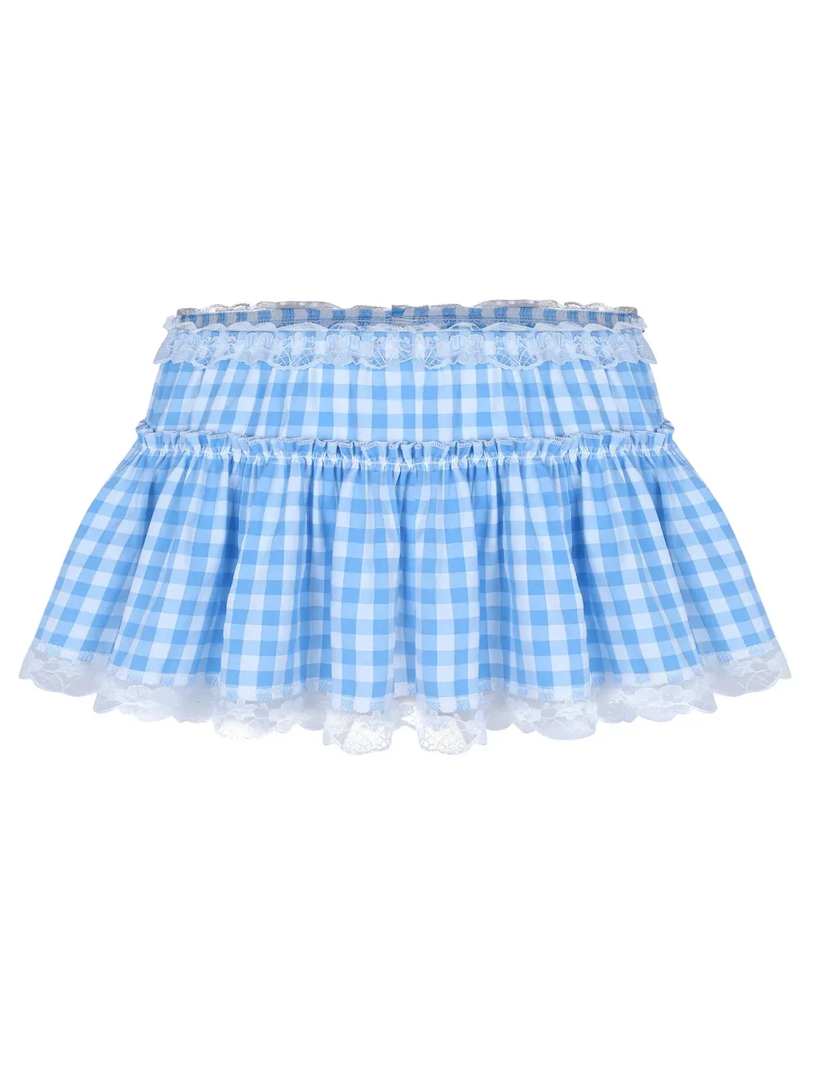 Lace   Gingham Micro Skirt