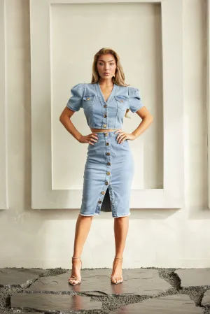 Light Blue Combination Fashion Jumpsuit