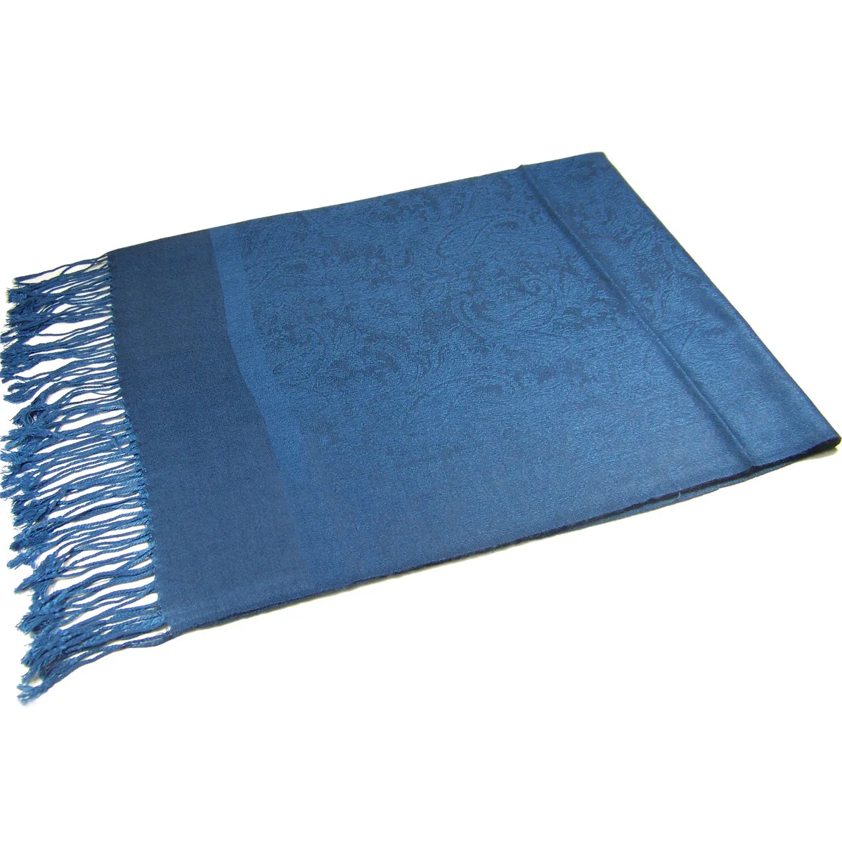 Medium Blue Paisley Pashmina Scarves