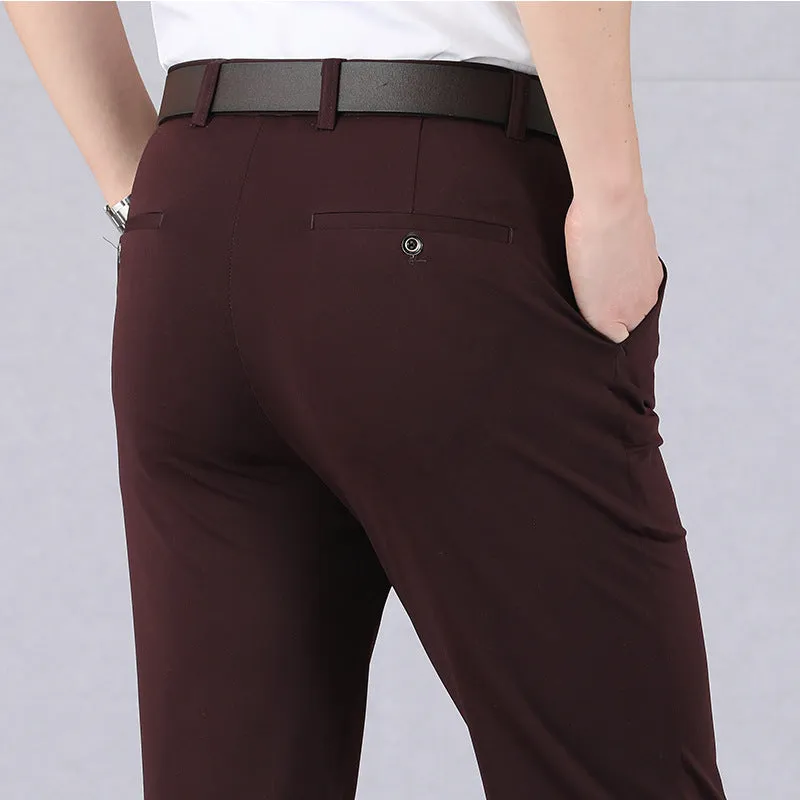 Men's Casual Pants High Waist Trousers