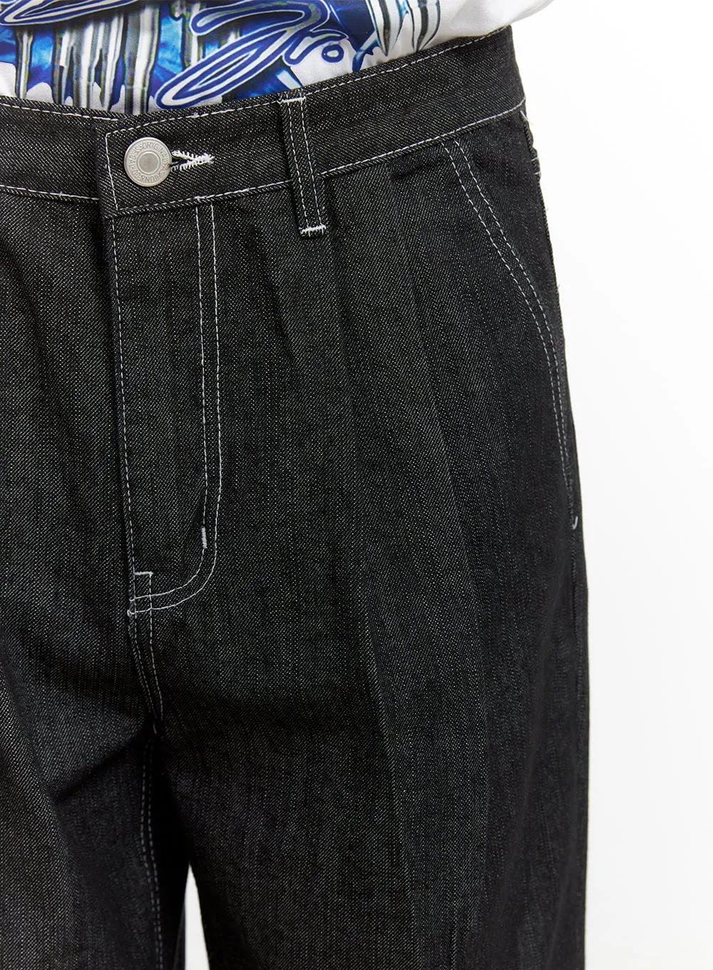 Men's Pintuck Stitched Jeans IL404