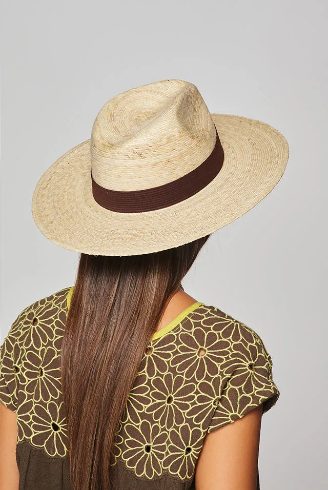 MEXICAN PALM LEAF COWBOY HAT -  FLAT BRIM UNISEX HAT - Natural - MX-980