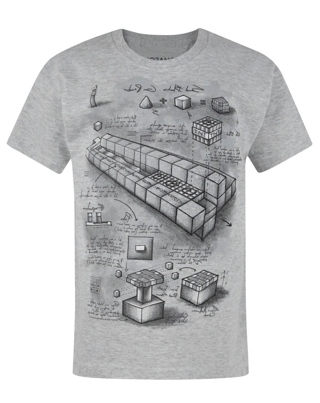 Minecraft Blueprint Short Sleeve Grey Boy's T-Shirt