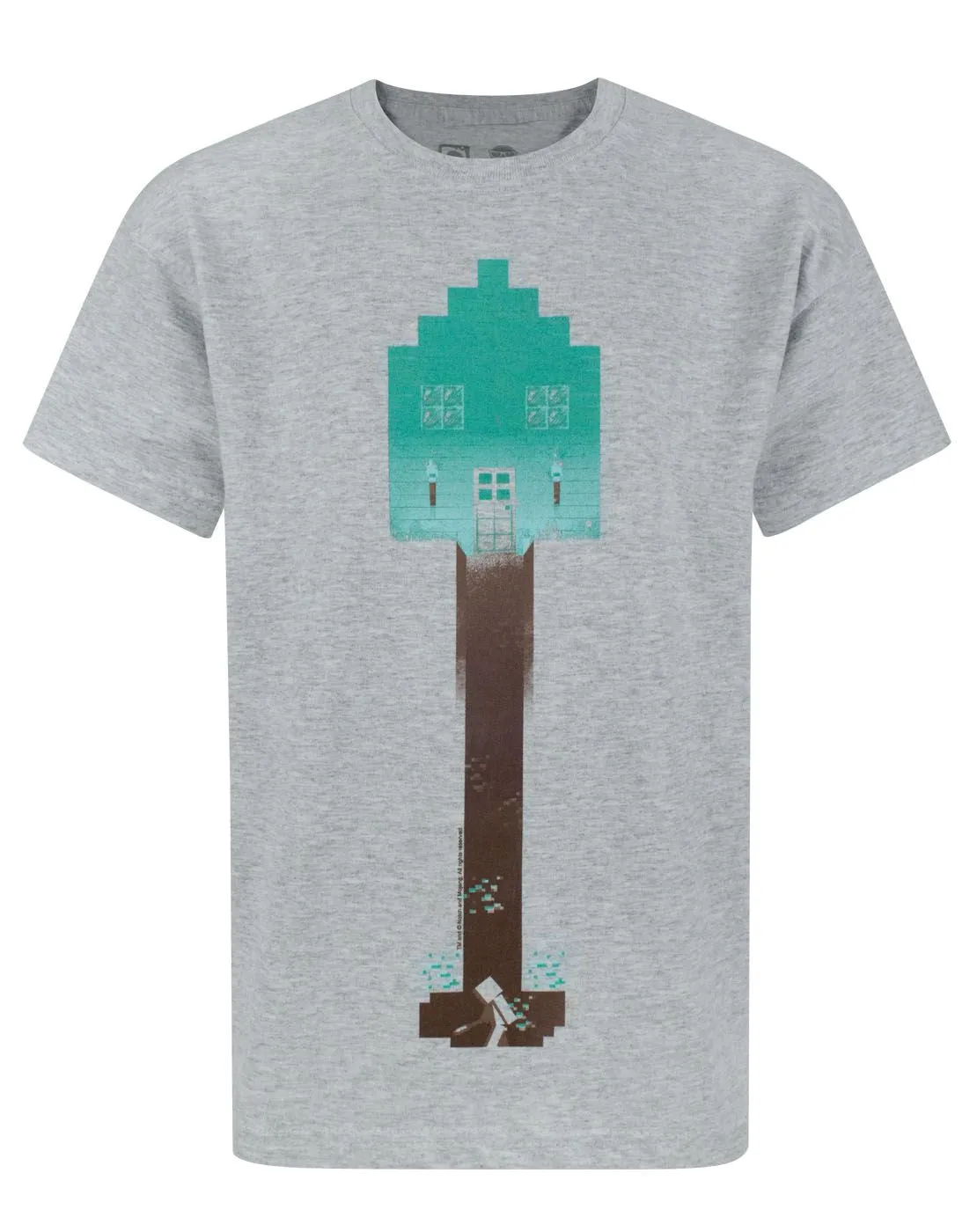 Minecraft Creeper Shovel Grey Short Sleeve Boy's T-Shirt