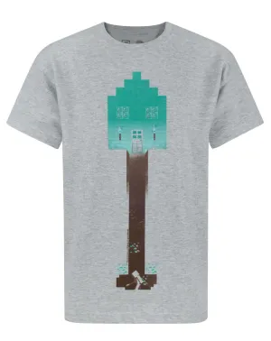 Minecraft Creeper Shovel Grey Short Sleeve Boy's T-Shirt