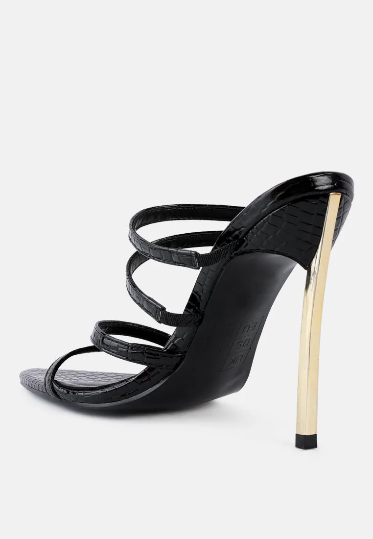 New Affair Croc Strappy High Heel Sandals