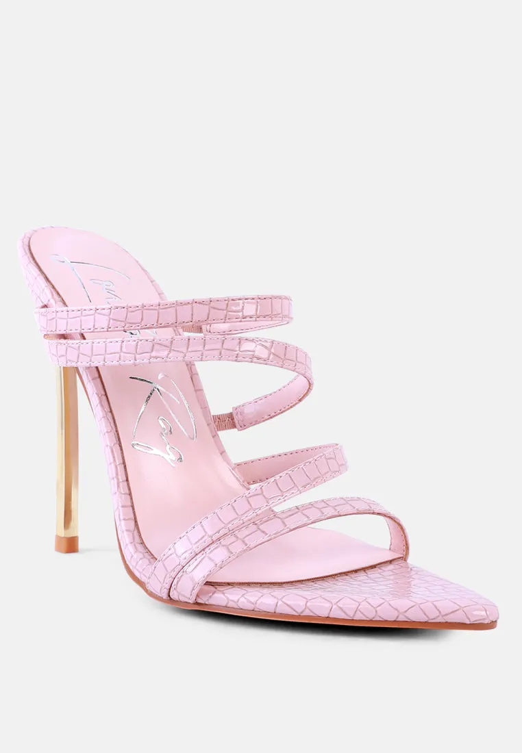 New Affair Croc Strappy High Heel Sandals