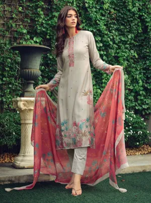 Party Wear Muslin Silk Unstitched Women Salwar Suit Dress Material