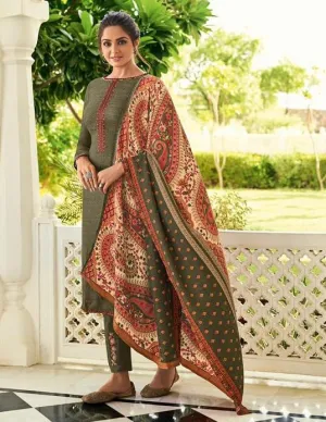 Pashmina Salwar suit Dress Material for Woman with Embroidery