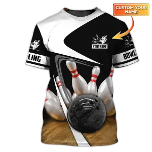 Personalized With Name 3D All Over Print Bowling T Shirt, Bowling Shirts For Men, Bowling Shirt