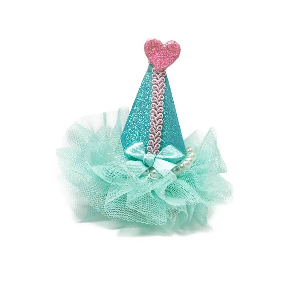 Pretty Party Hat Clip-On in Aqua