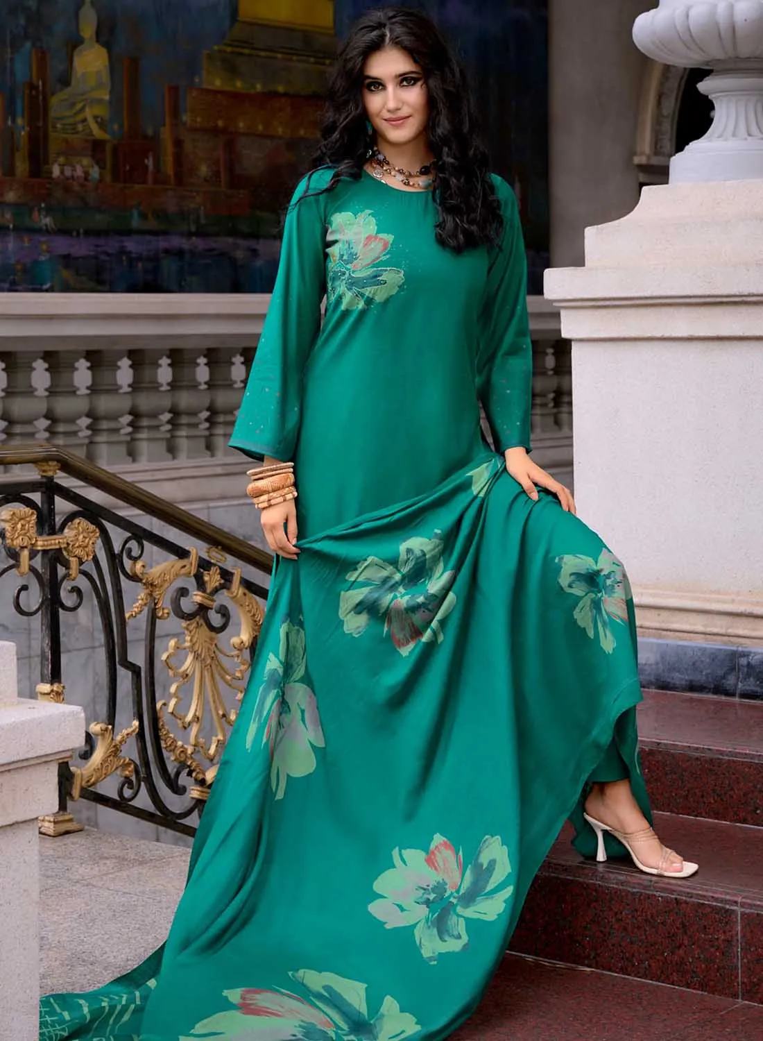 Pure Muslin Unstitched Salwar Suit Material with Dupatta for Women