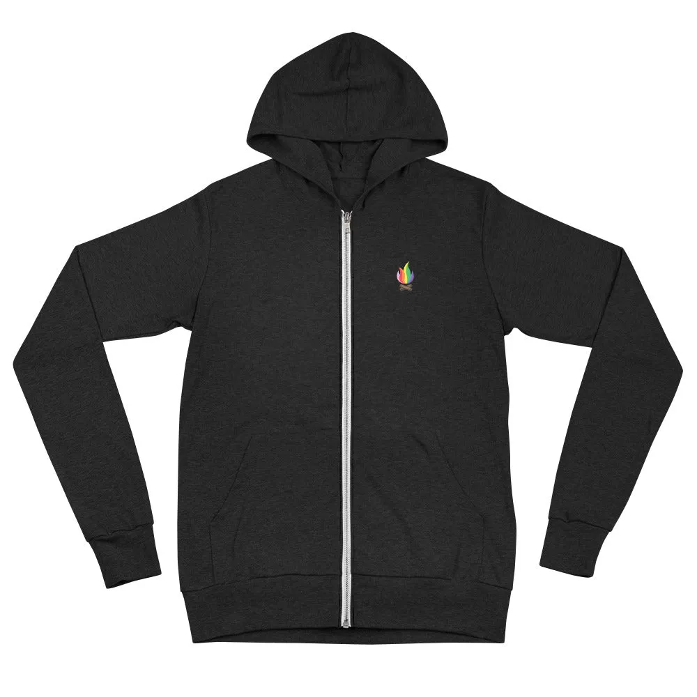 Rainbow Flame Zip Hoodie