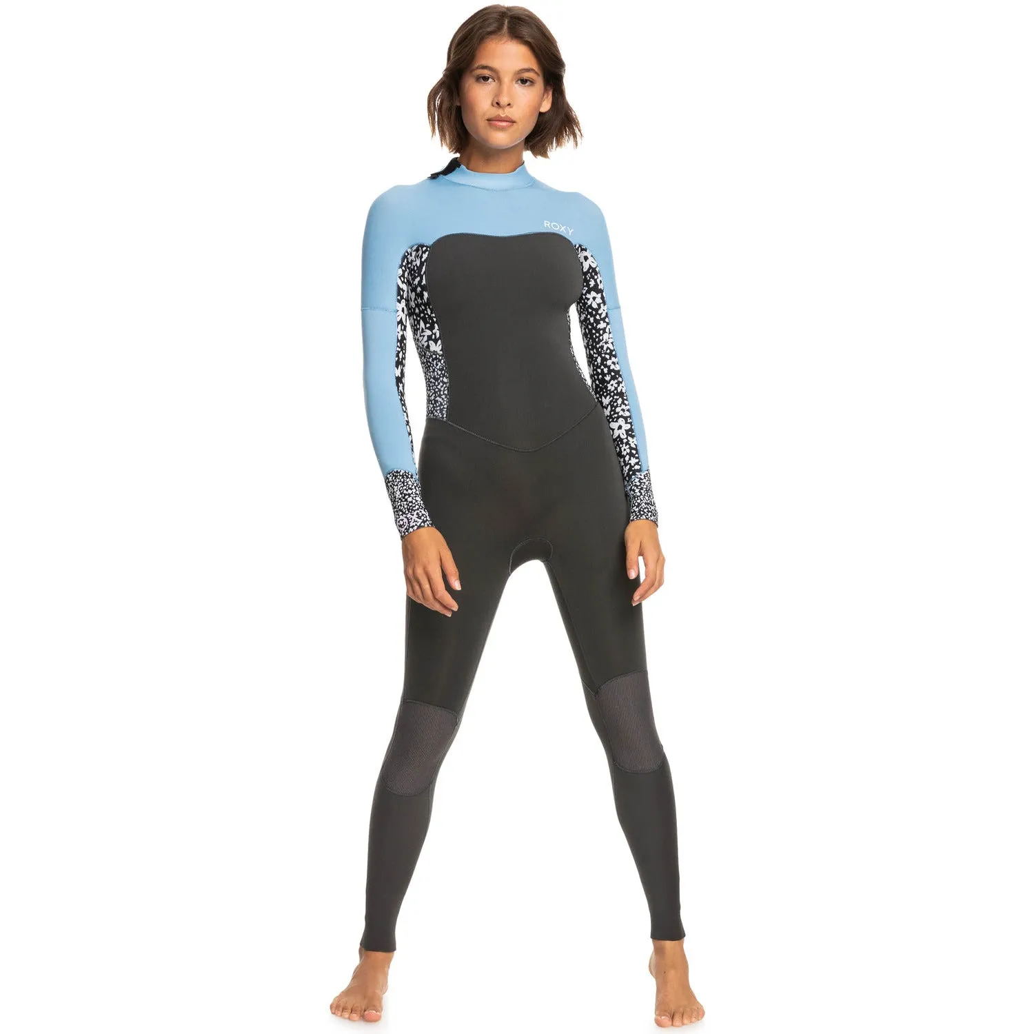 Roxy 3/2mm Swell Series Back Zip Long Sleeve Wetsuit Jet/Boy Blue (XKBB)