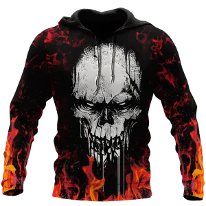 Skull Fire 3D All Over Print Hoodie Fire Skulls Hoodies Men And Women