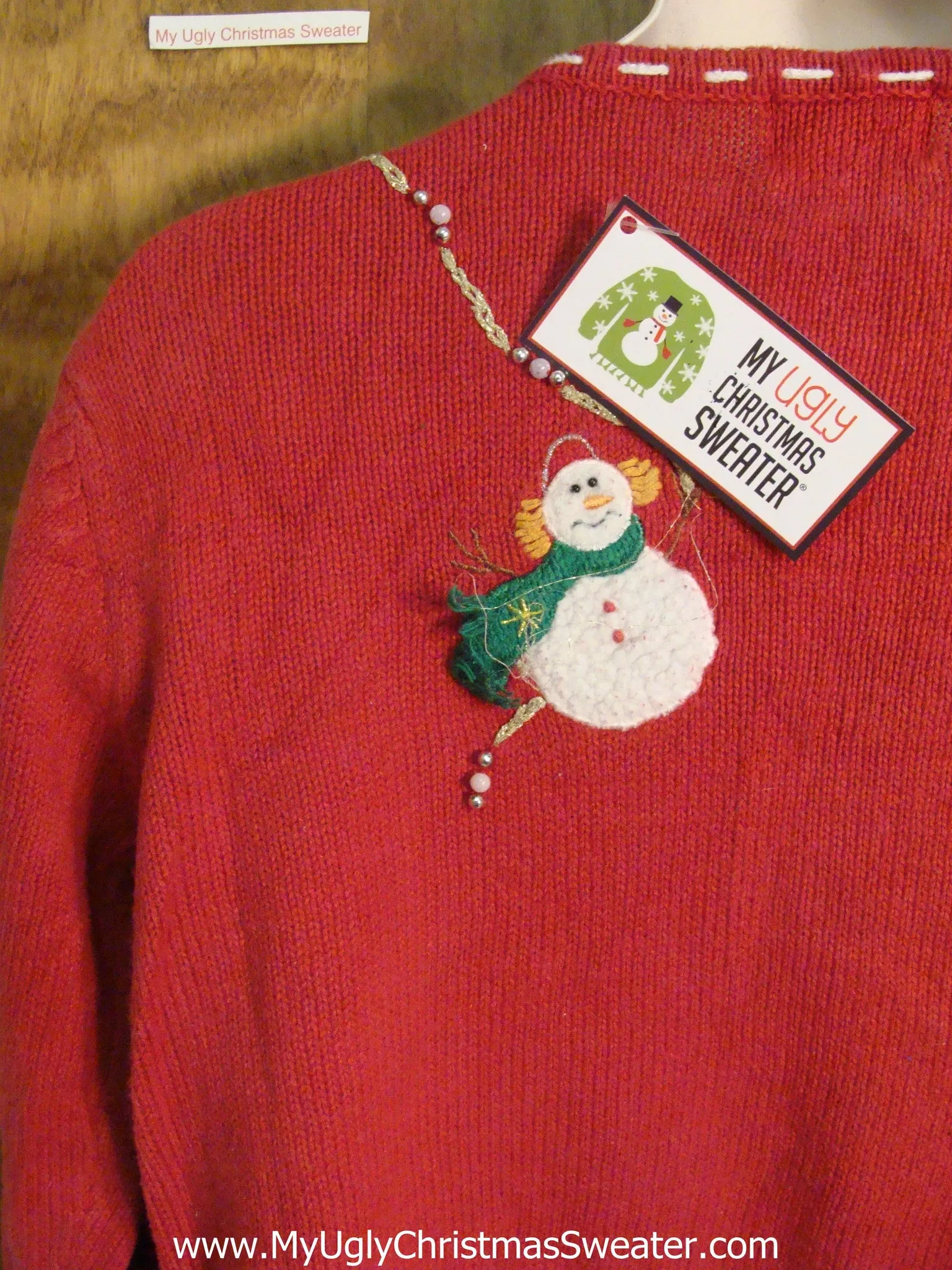 Snowmen with 3D Scarves Cheesy Christmas Sweater