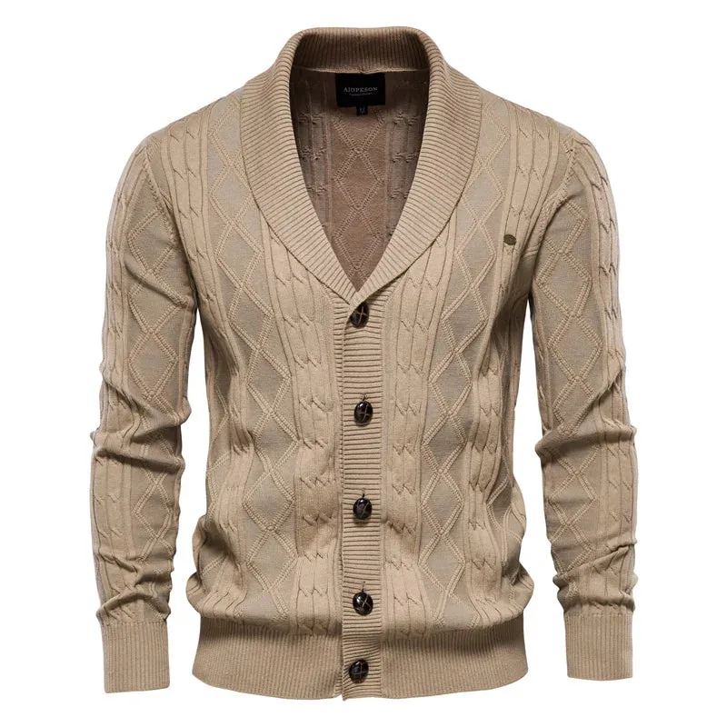 Spliced Cardigan Men Streetwear Casual High Quality Cotton Sweater Men Winter Fashion Brand Cardigans for Men