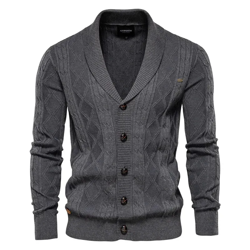 Spliced Cardigan Men Streetwear Casual High Quality Cotton Sweater Men Winter Fashion Brand Cardigans for Men