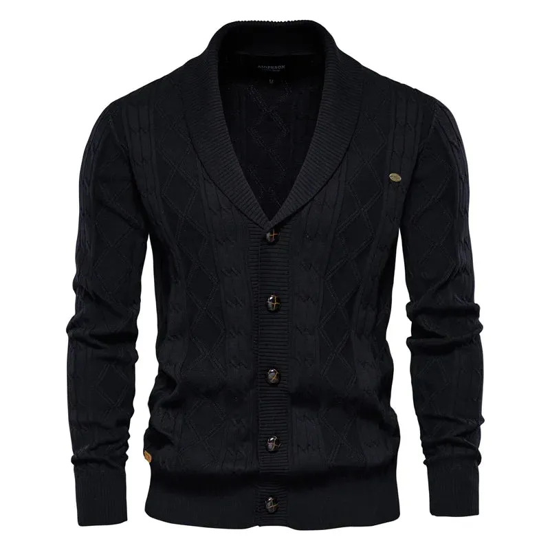 Spliced Cardigan Men Streetwear Casual High Quality Cotton Sweater Men Winter Fashion Brand Cardigans for Men