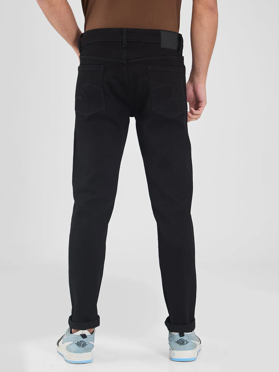 Spykar Black Slim Fit Low Rise Jeans For Men